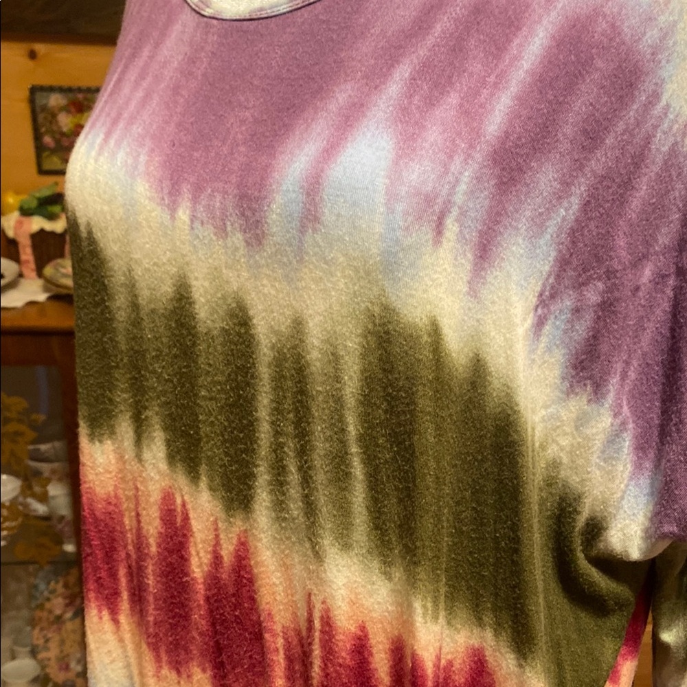 Yahada Multicolor Relaxed Fit Tyedye Tunic View 3